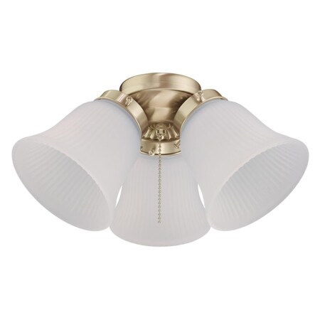 Westinghouse Ceiling Fan -Light Kit 3Lgt Cluster Polished Brass Frosted Ribbed Glass 7784500